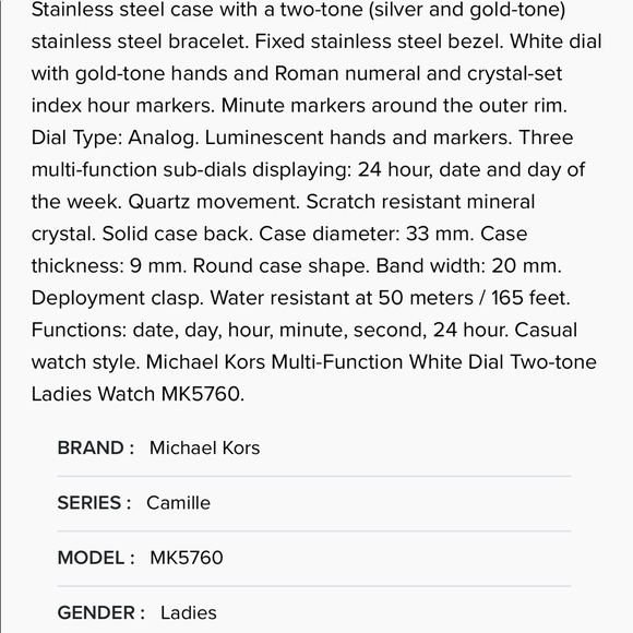 MIchael Kors Camille watch - Picture 3 of 5